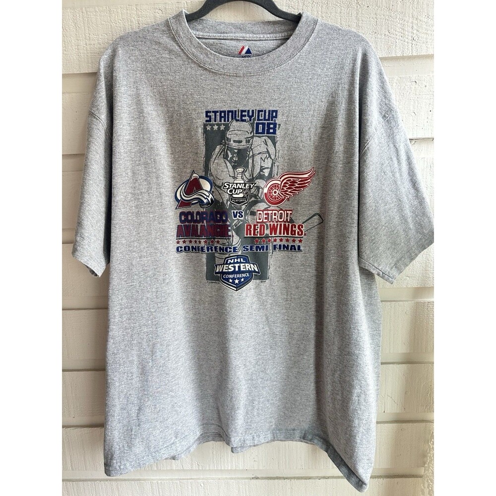 Detroit Red Wings And Colorado Avalanche 2008 Conference Semi Final Shirt XL